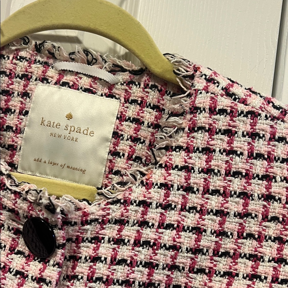 Kate Spade Pink and Black Tweed Blazer - Picture 3 of 10